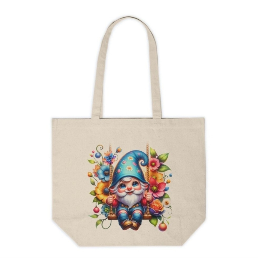 Spring Garden Gnome Custom Canvas Tote Bag